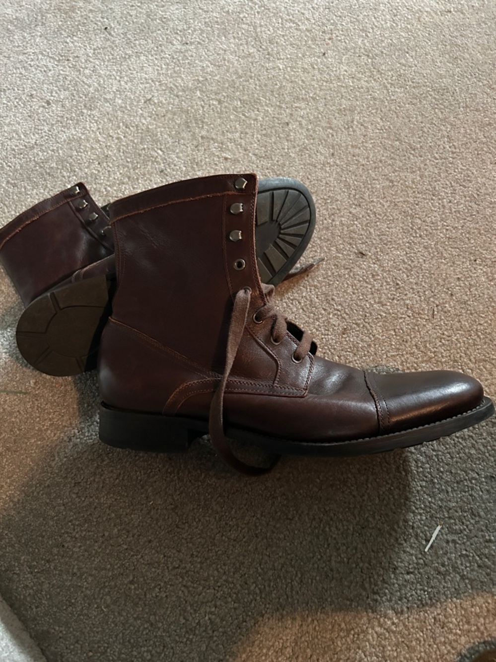 Kenneth Cole Men's -cross my mind Brown- Leather Lace-Up Boots -great condition